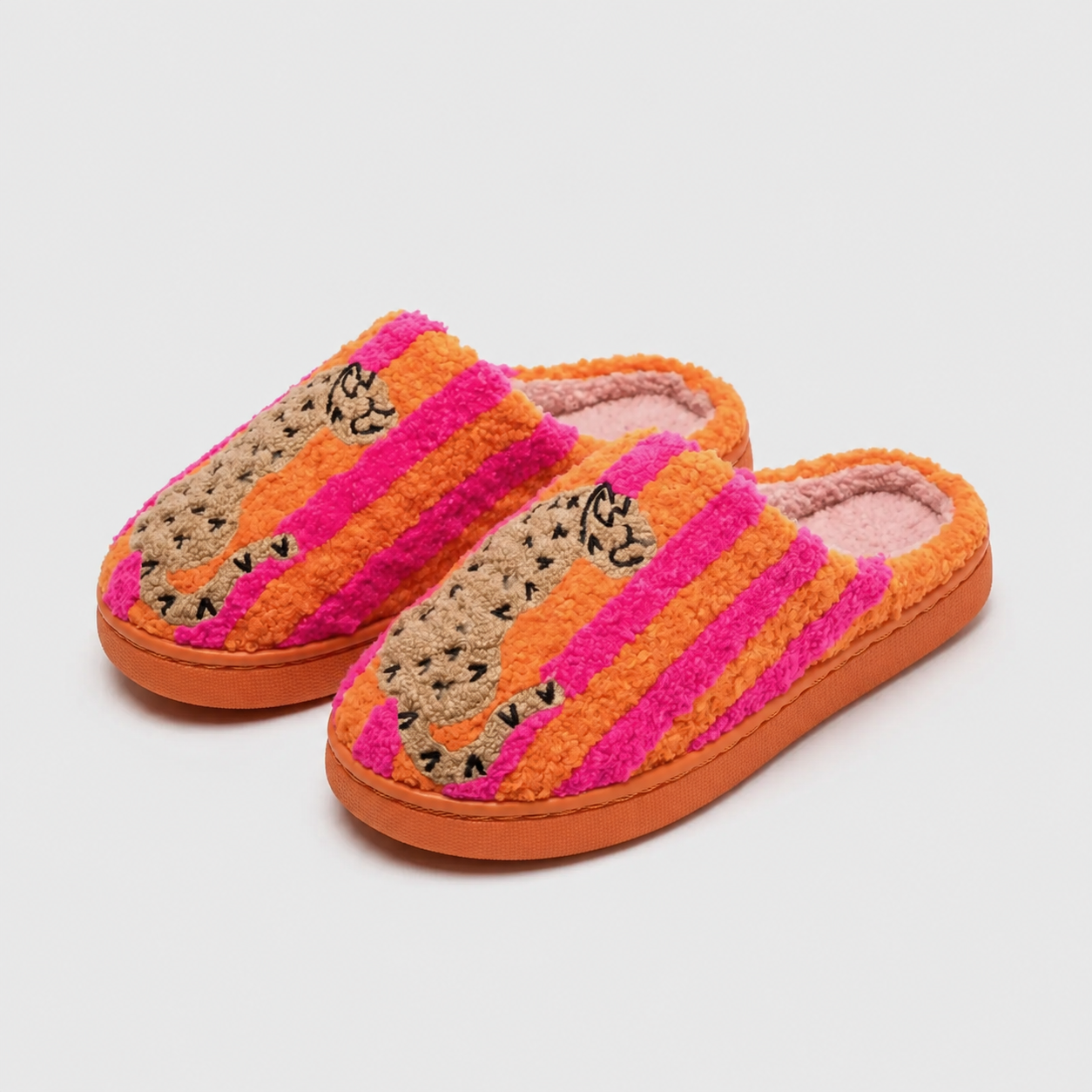 Chaussons Confort Calmero – Rayé Léopard