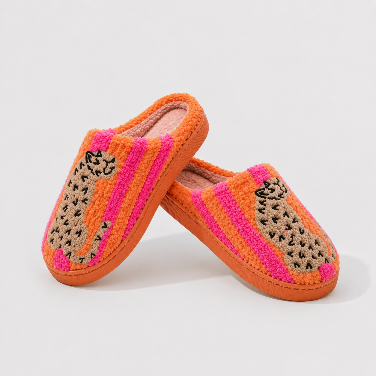 Chaussons Confort Calmero – Rayé Léopard