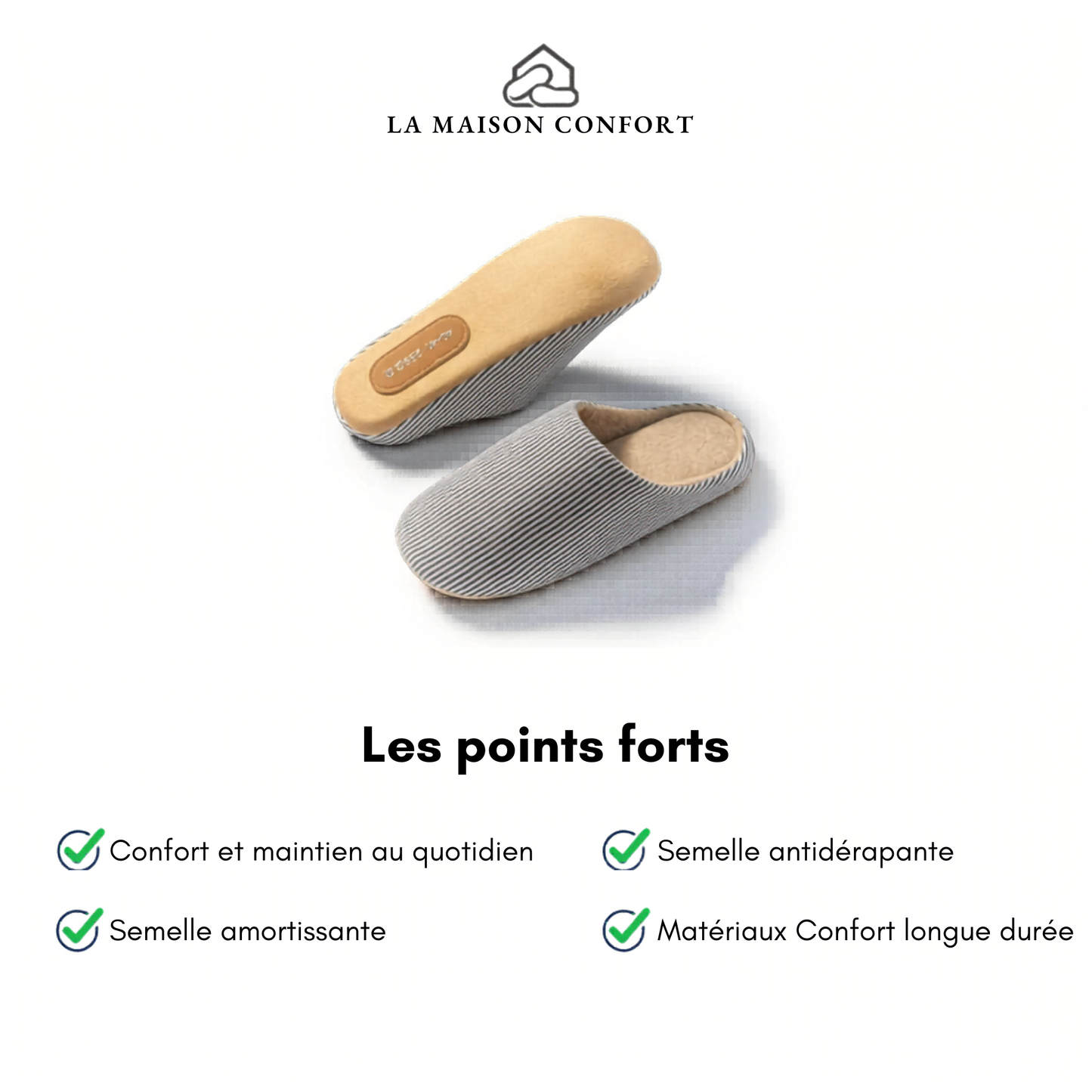 Chaussons Minimalistes Rayés - Calmio