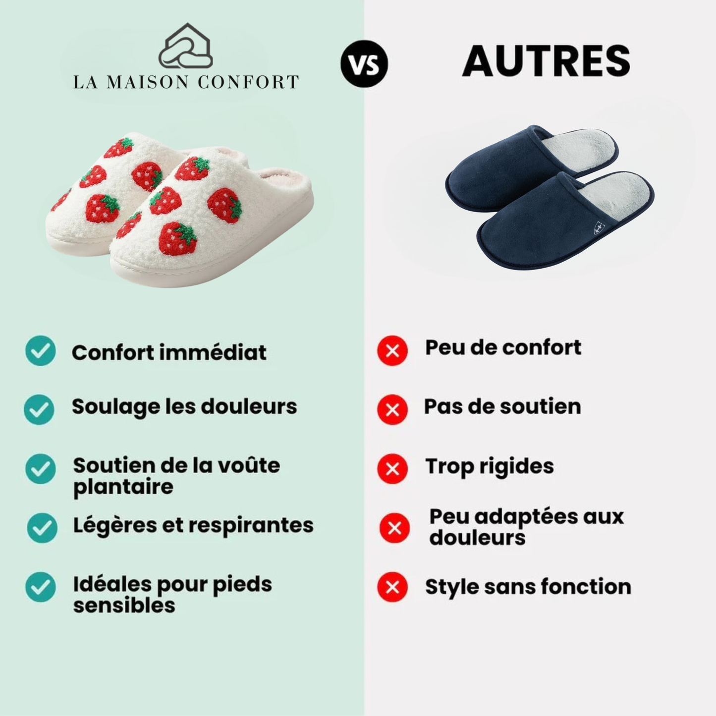 Chaussons Confort Calmero – Fraise