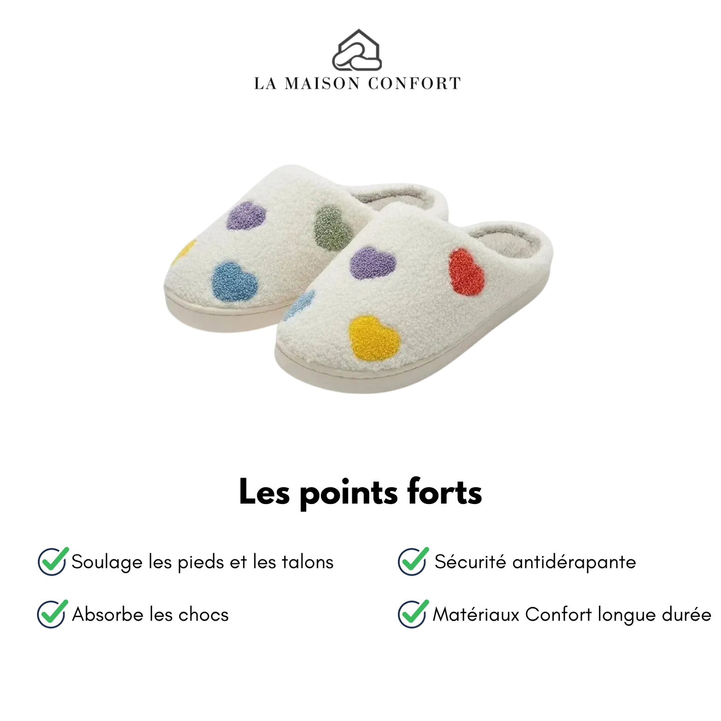 Chaussons Confort Calmero – Petit Cœur