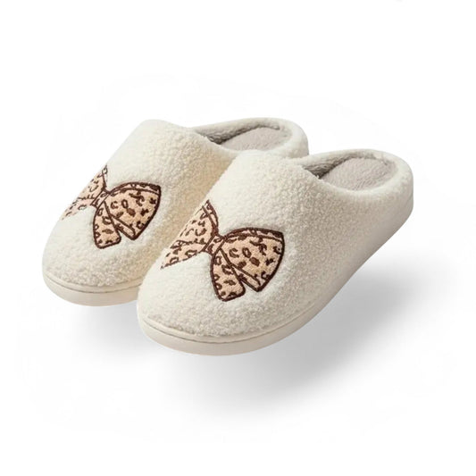Chaussons Confort Calmero – Nœud Léopard
