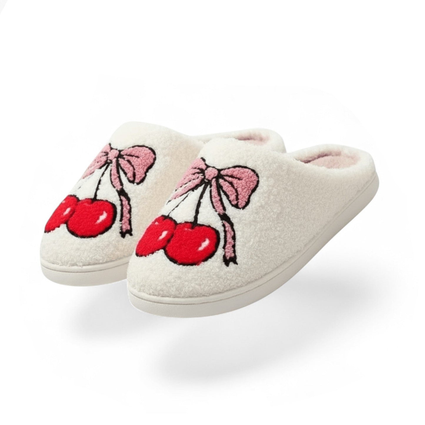 Chaussons Confort Calmero – Cerise & Nœud