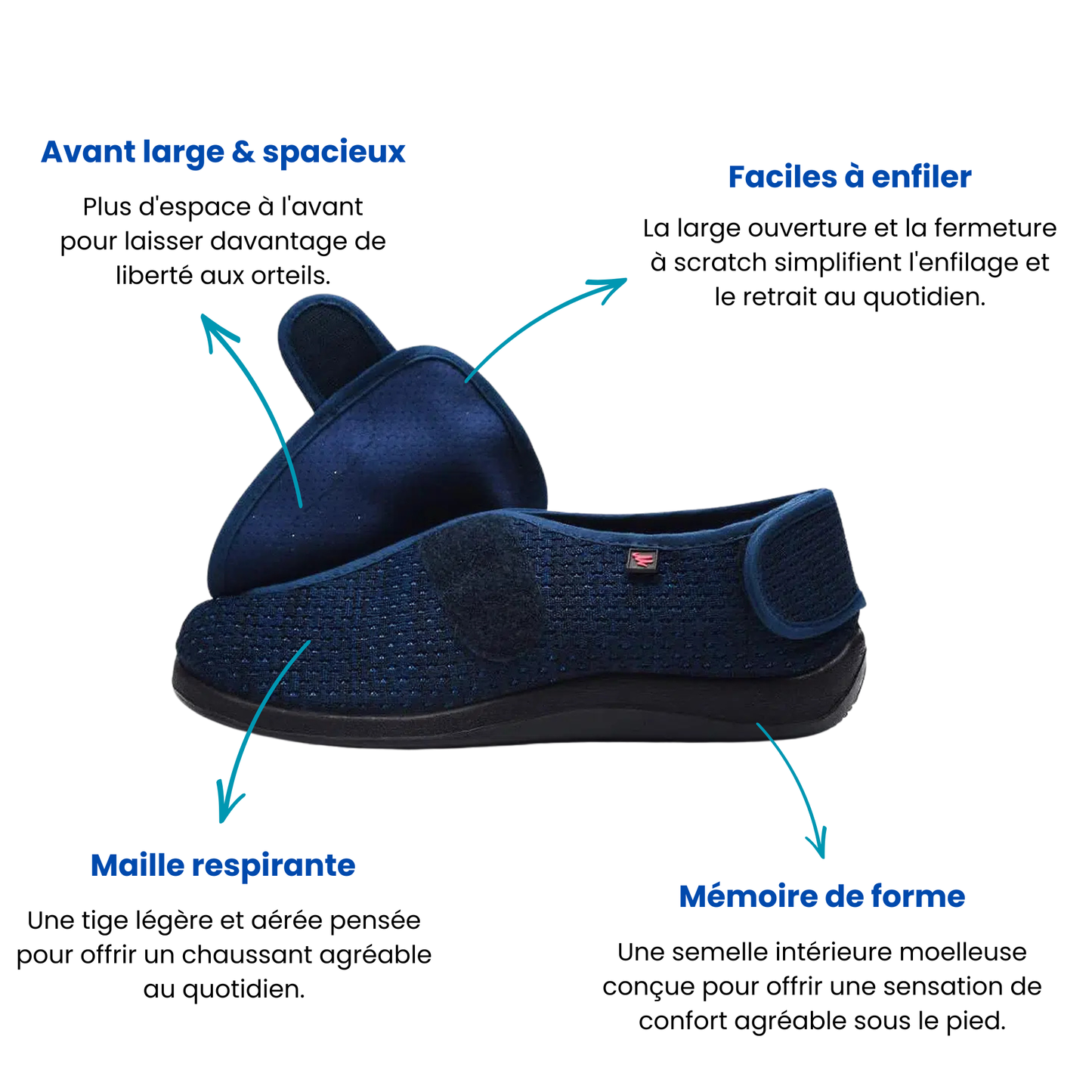 Chaussons large à confort Orthopédique - Lesvagos