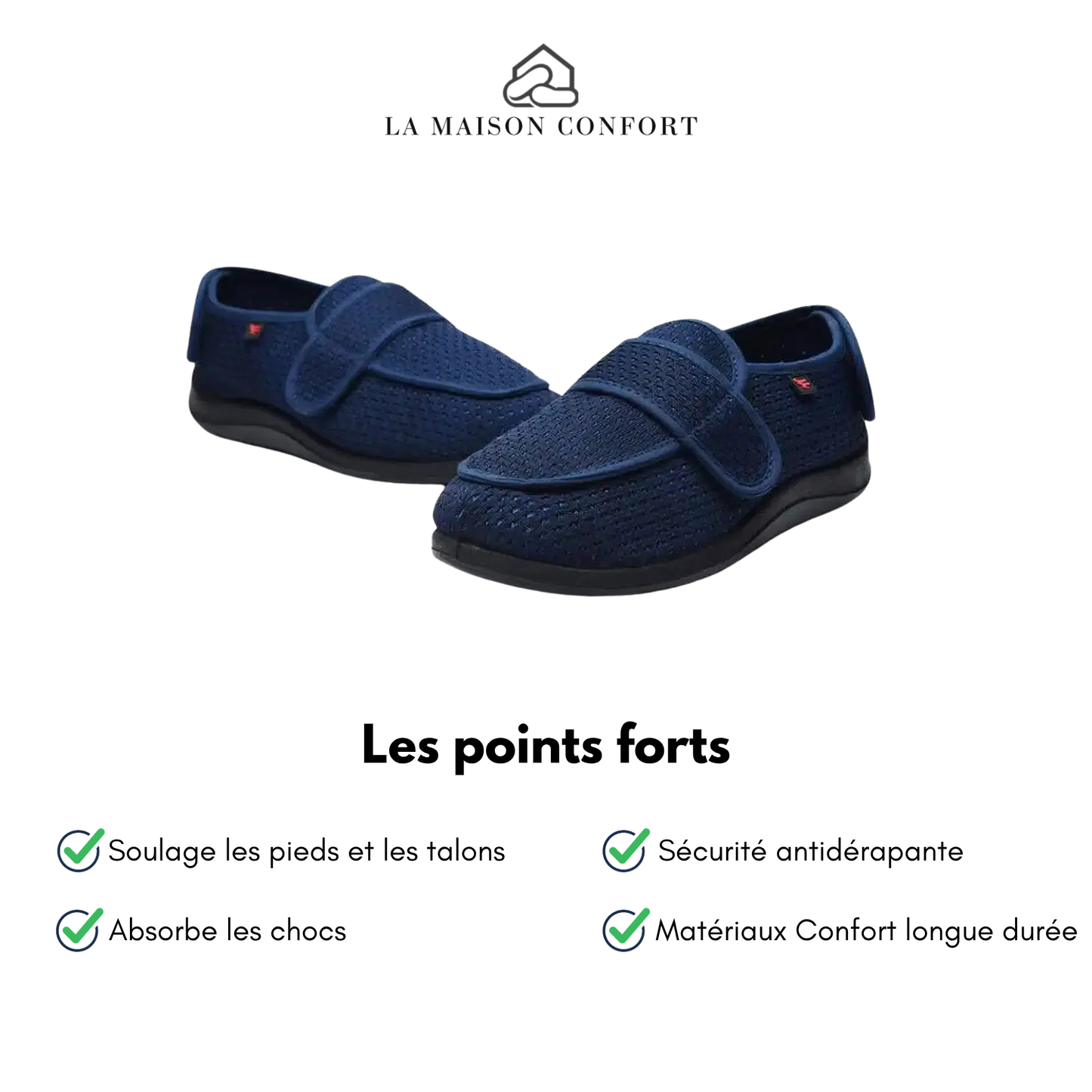 Chaussons large à confort Orthopédique - Lesvagos