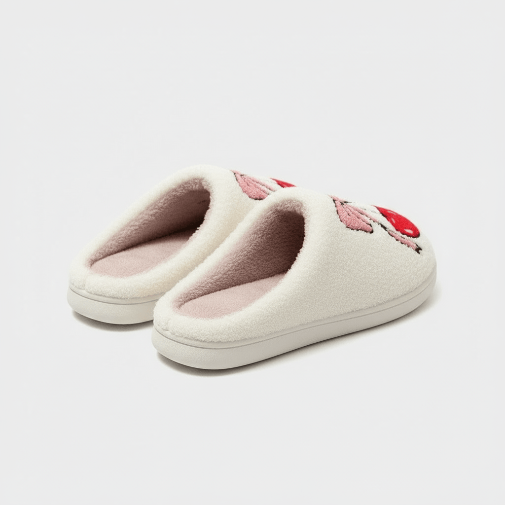 Chaussons Confort Calmero – Cerise & Nœud