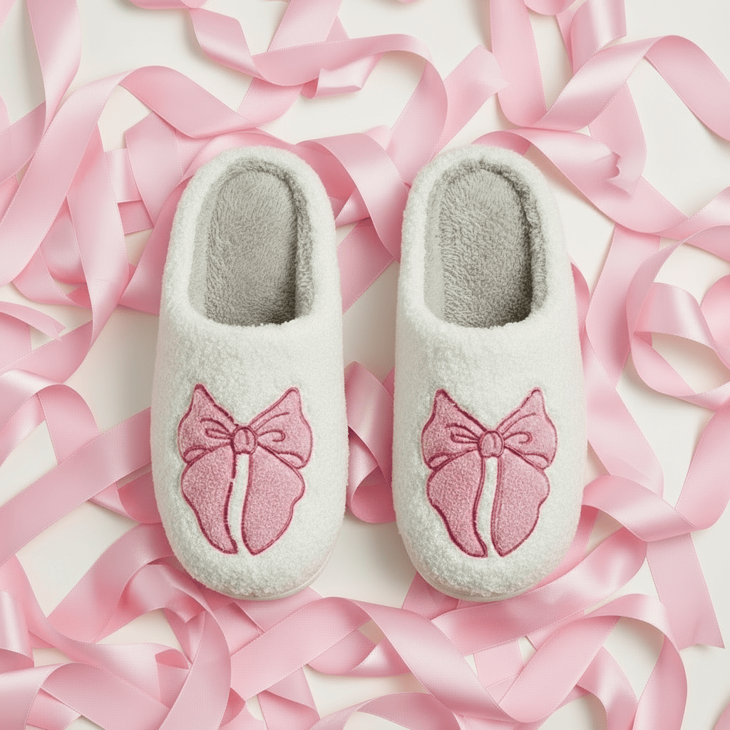 Chaussons Confort Calmero – Nœud Rose