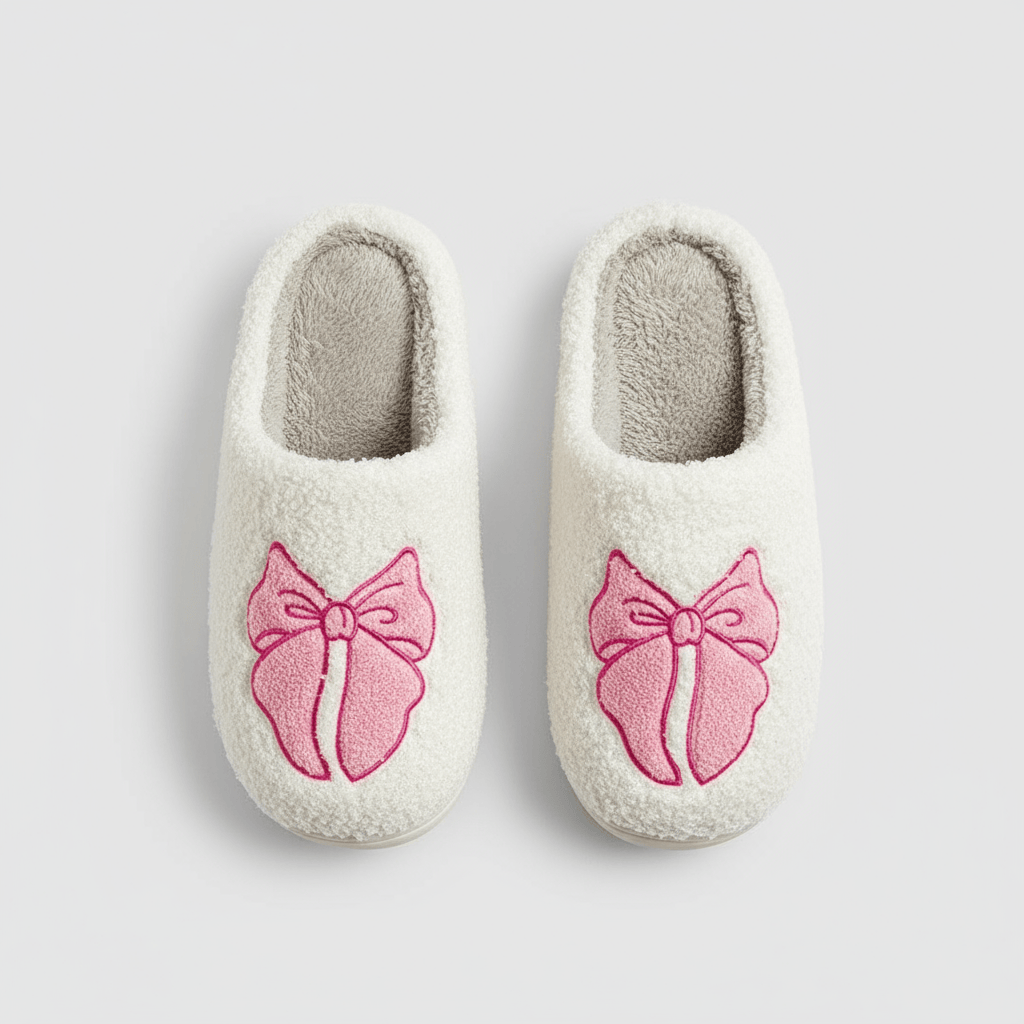 Chaussons Confort Calmero – Nœud Rose