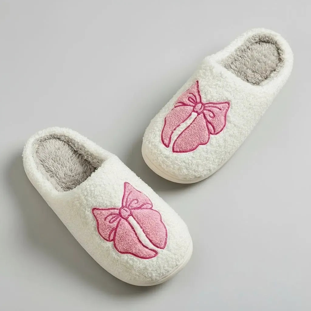 Chaussons Confort Calmero – Nœud Rose