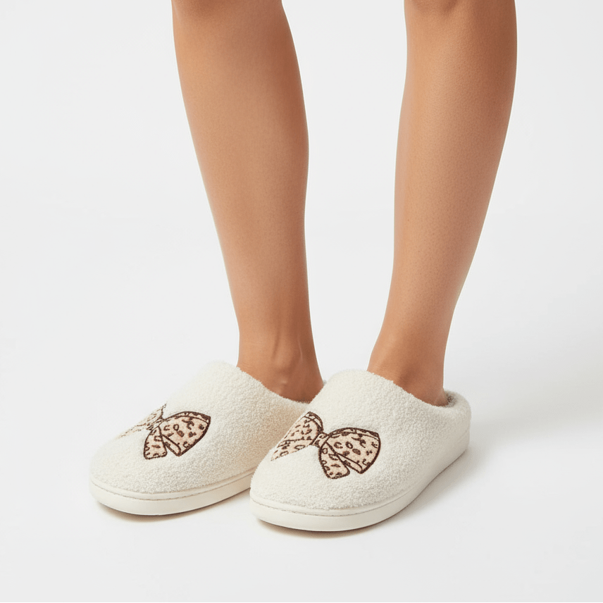Chaussons Confort Calmero – Nœud Léopard